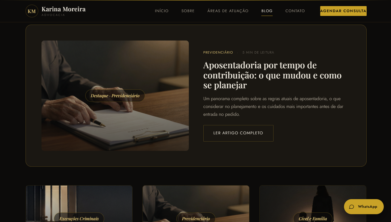 Blog do site da advocacia Karina Moreira