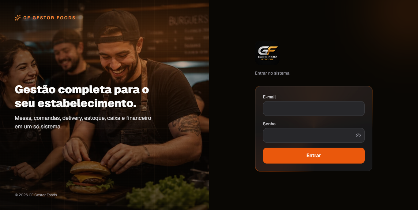 Sistema GF Gestor Foods desenvolvido pela FalcaiTech